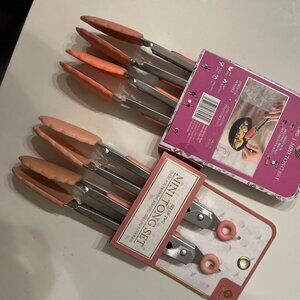 Mini Tongs Set of‎ 2 Silicone Tip Kitchen Serving Utensils New (4 Tongs Total)